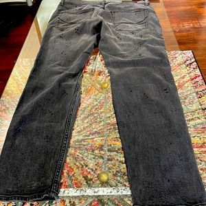Men black distress jeans